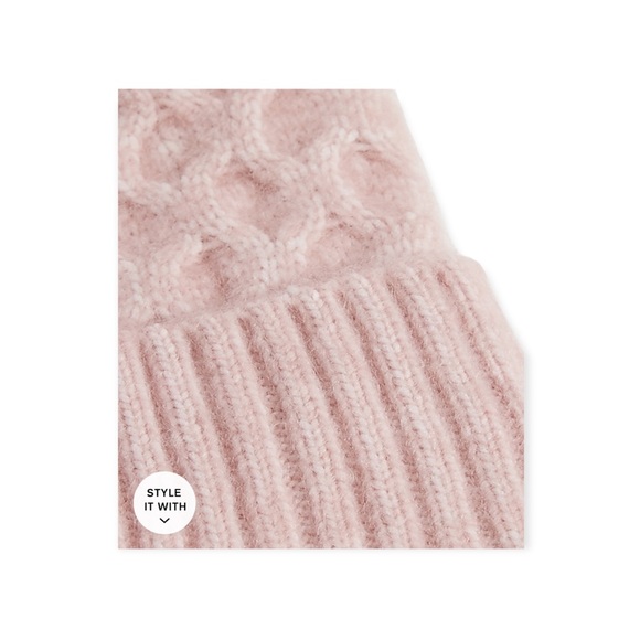 EXPRESS Dusty Mauve Honeycomb Pom Beanie NWT - Picture 5 of 11